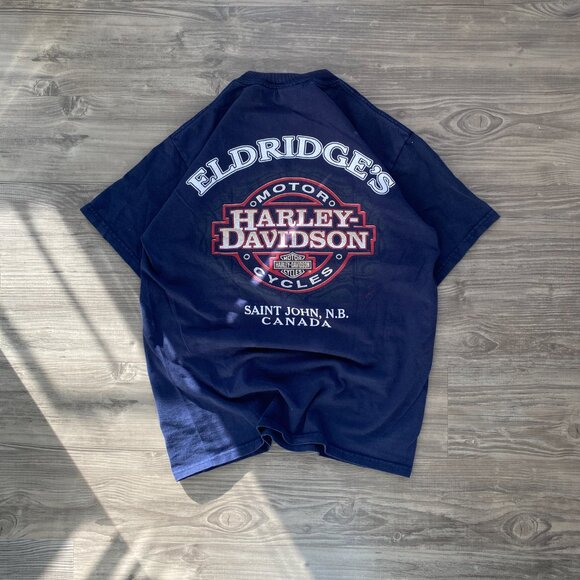 Vintage Navy Harley-Davidson T-Shirt - Picture 3 of 5